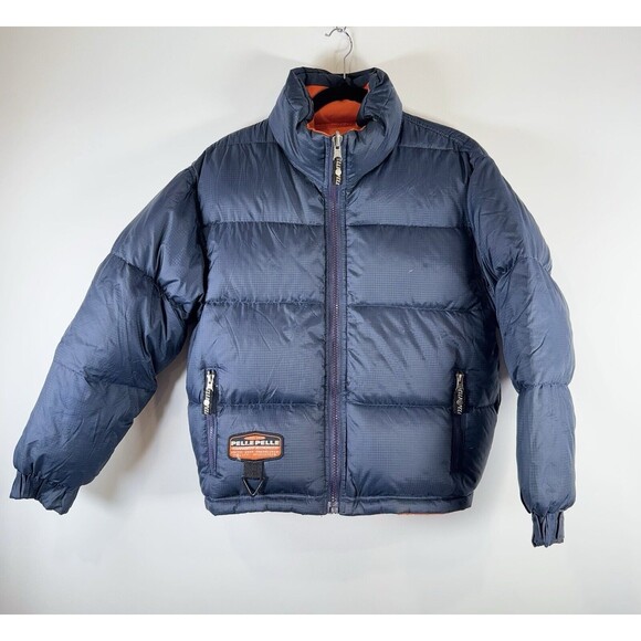 Reversible Down Jacket with Racing Patch by Mark Buchanan, 90s-00s Pelle Pelle - Picture 2 of 15